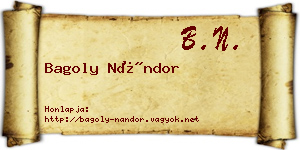 Bagoly Nándor névjegykártya