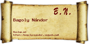 Bagoly Nándor névjegykártya
